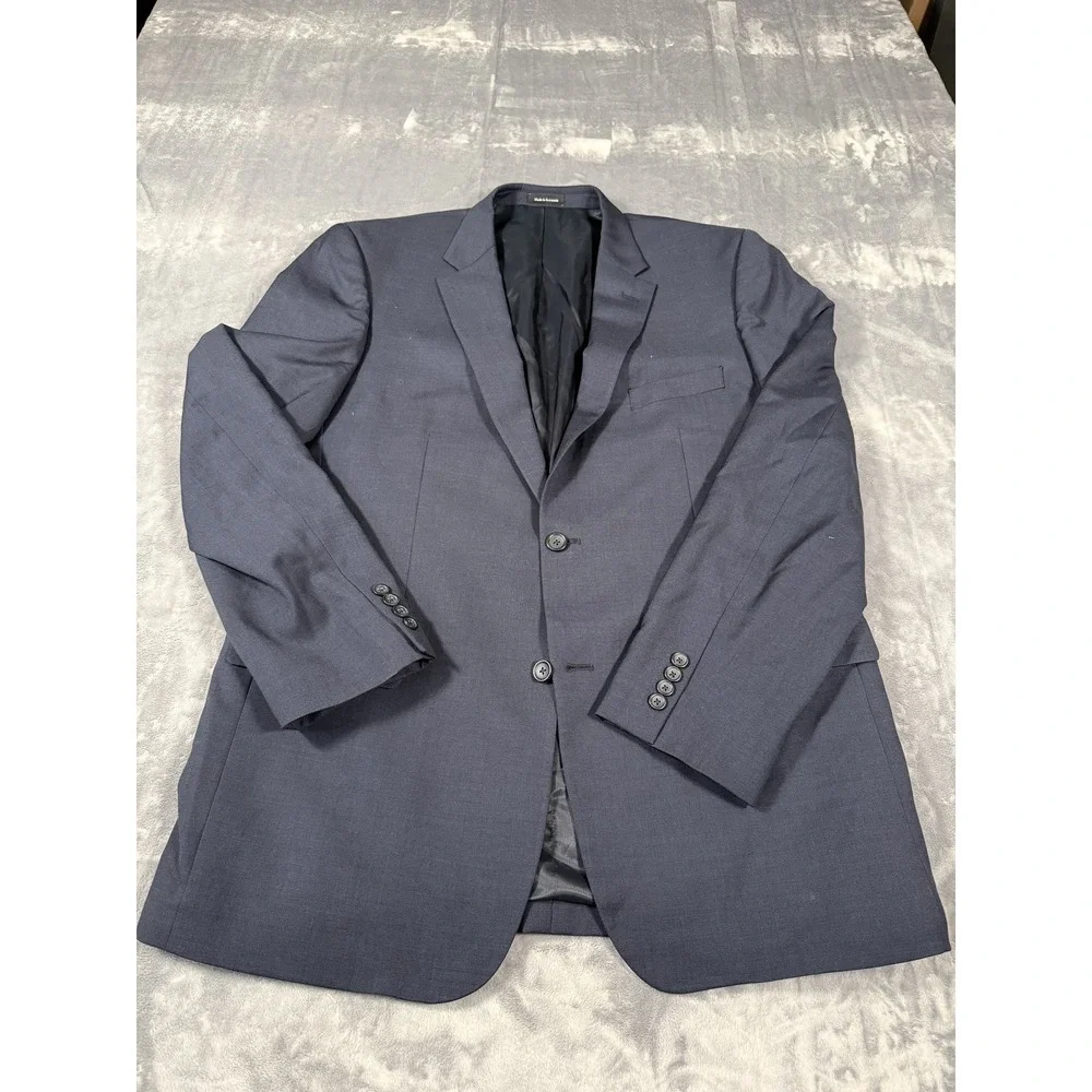 Pronto Uomo Platinum Men's 46 X-Long 100% Wool Suit Jacket Blazer Navy Blue